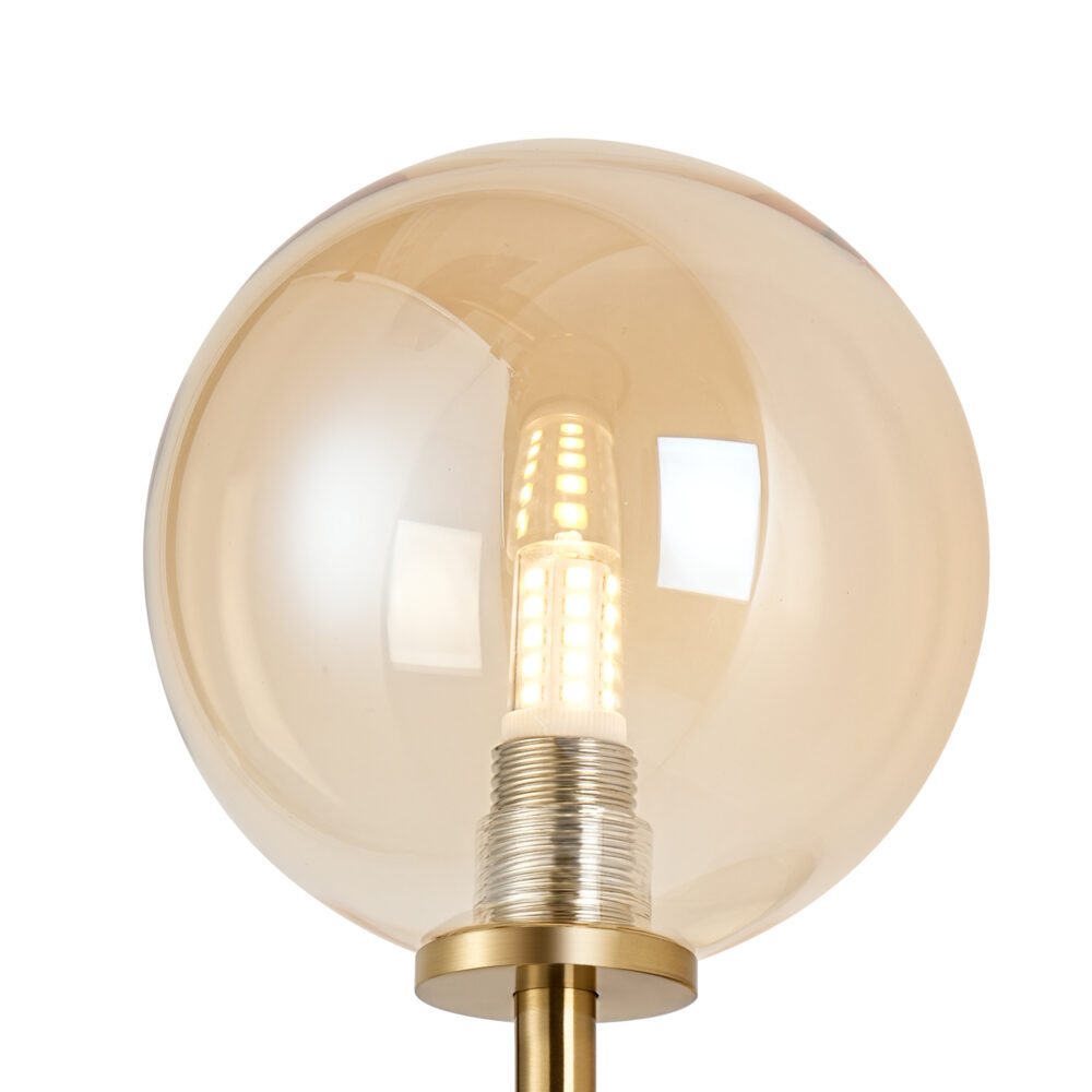 IP44 Amber Globe Wall Light Bathroom