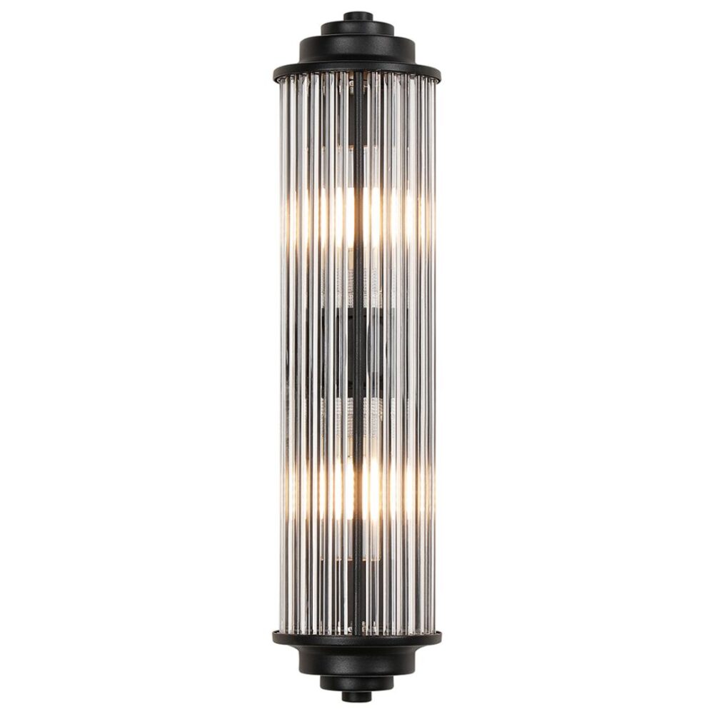 Black Glass Rod Wall Light (IP44) Bathroom