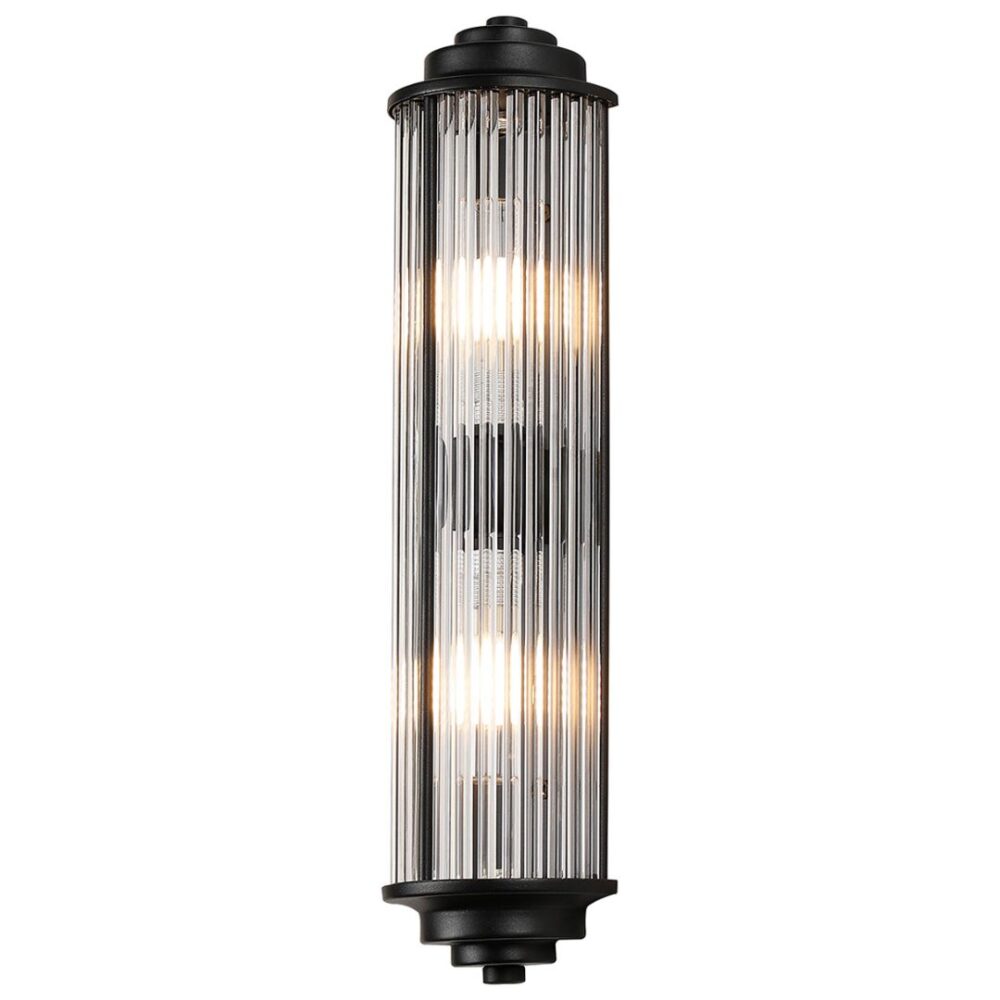 Black Glass Rod Wall Light (IP44) Bathroom