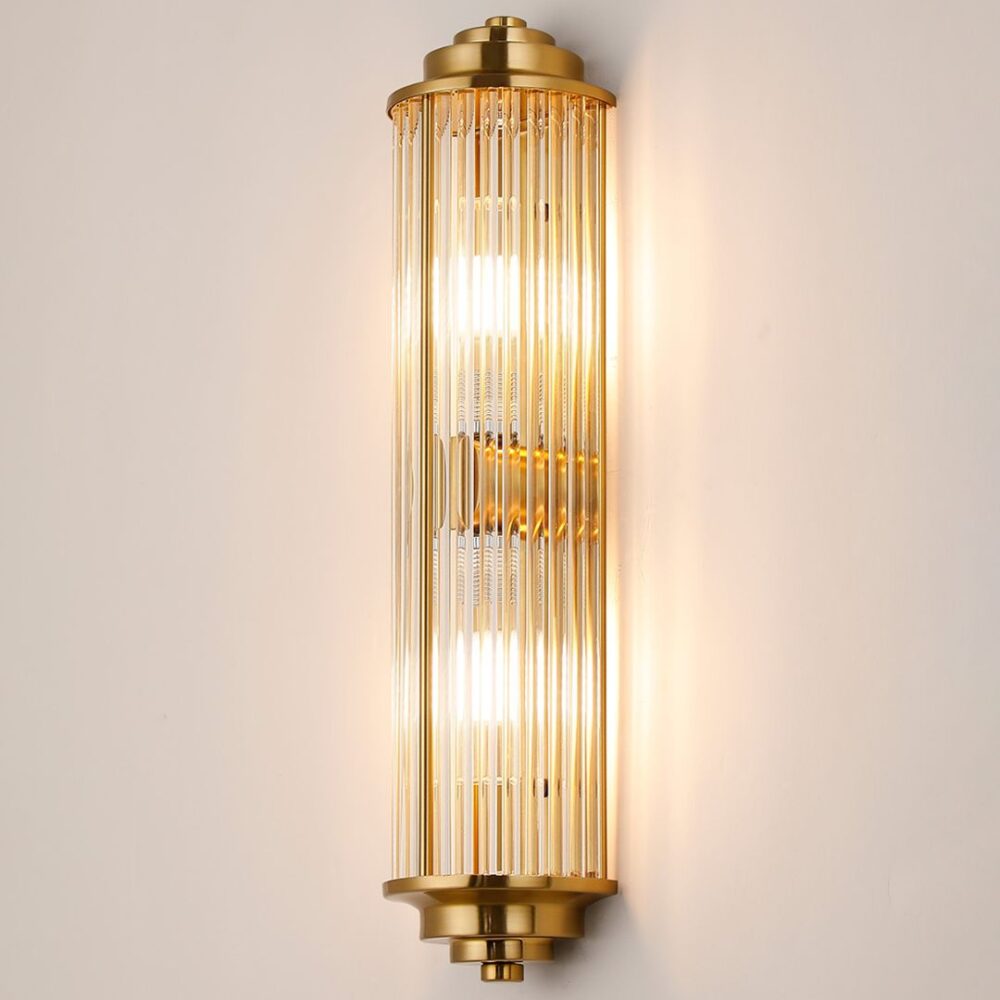 Gold Glass Rod Wall Light (IP44) Bathroom