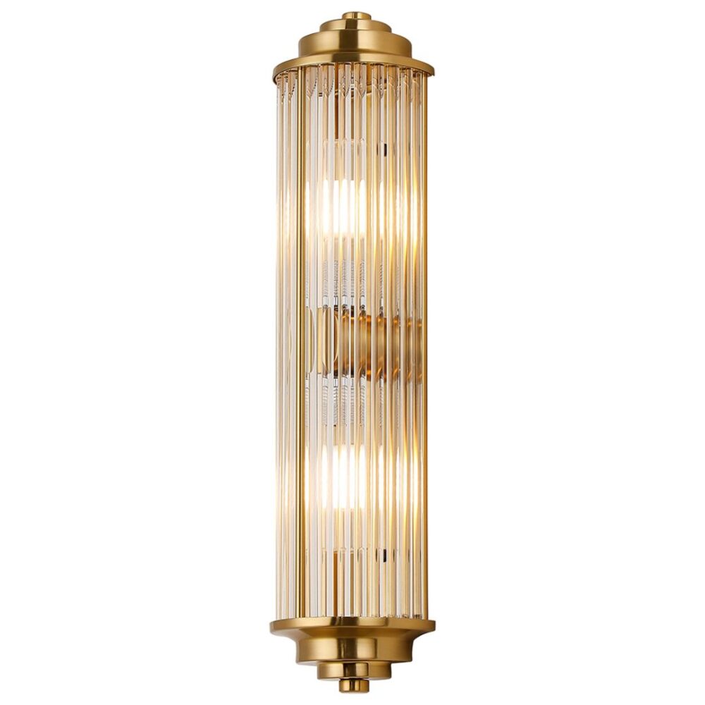 Gold Glass Rod Wall Light (IP44) Bathroom