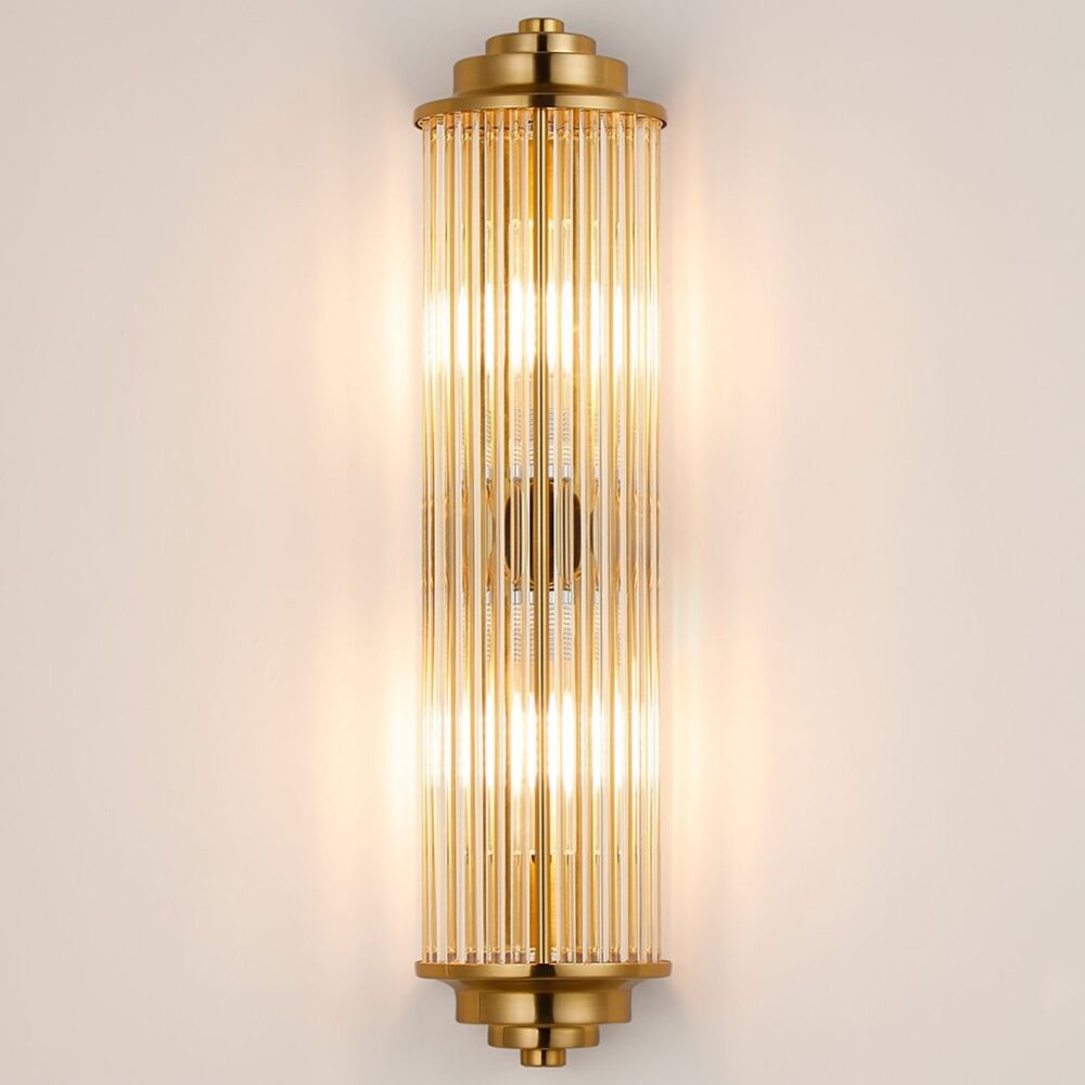 Gold Glass Rod Wall Light (IP44) Bathroom