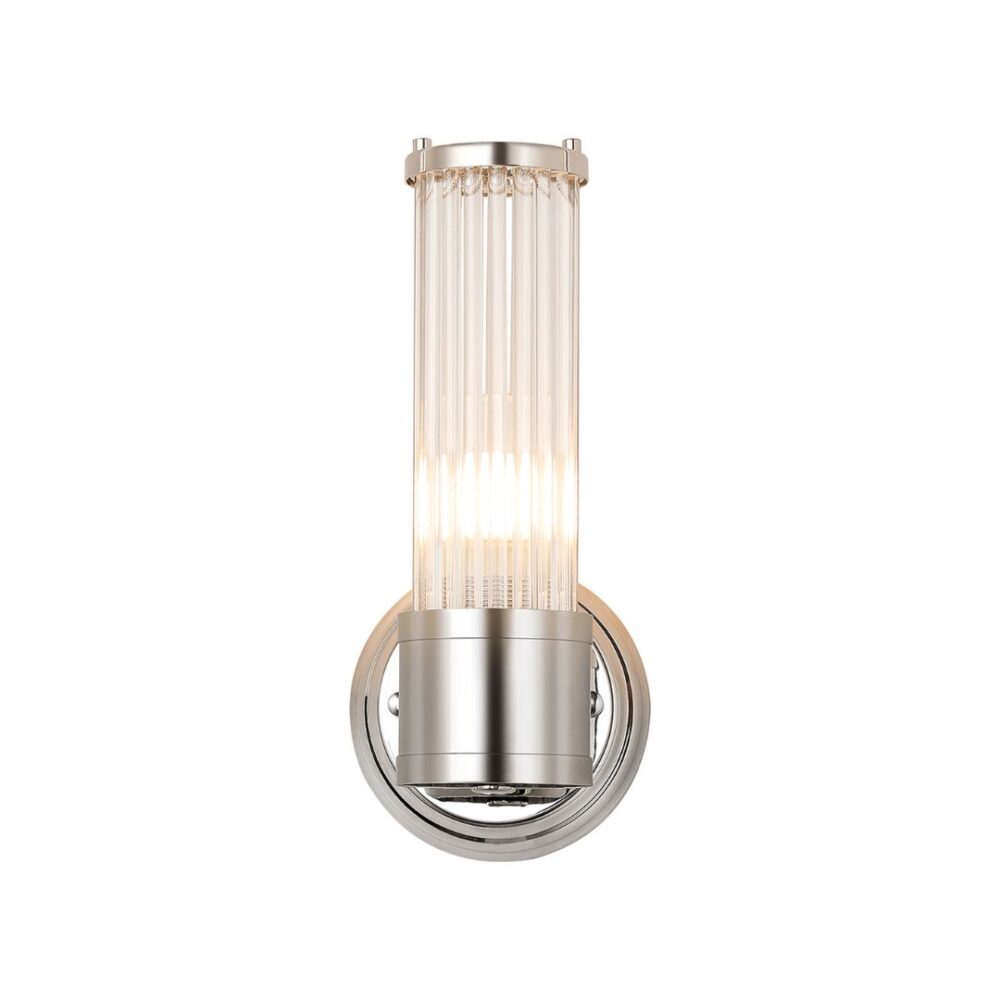 Polished Nickel & Glass Rod Floating Wall Light (IP44) Bathroom