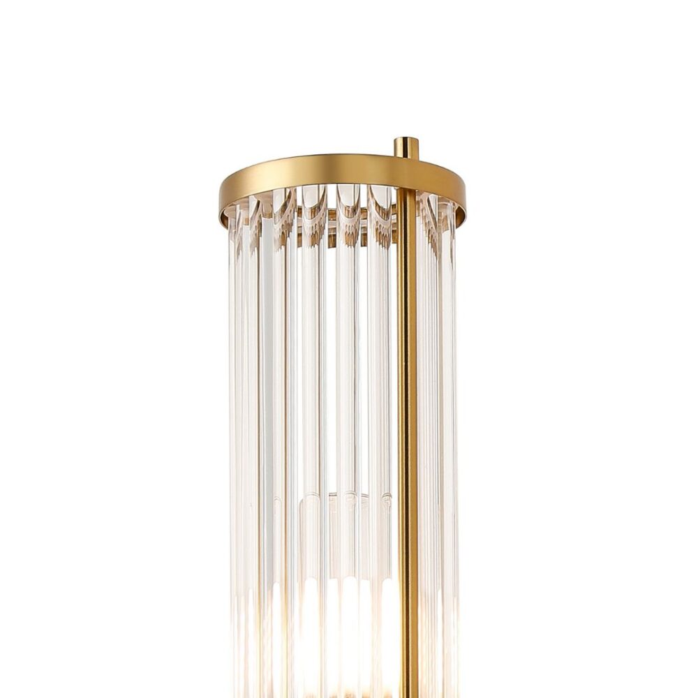 Gold & Glass Rod Floating Wall Light (IP44) Bathroom