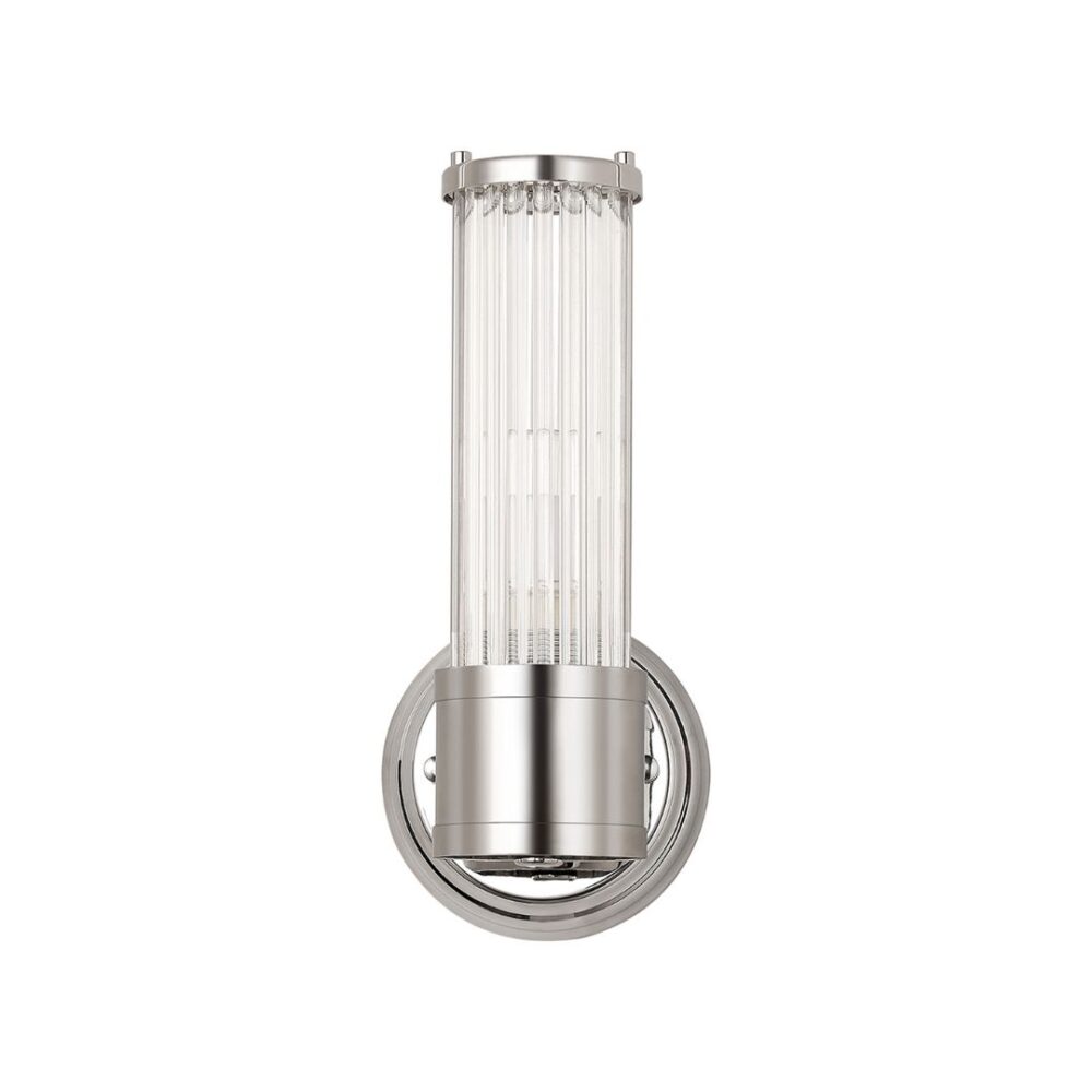 Polished Nickel & Glass Rod Floating Wall Light (IP44) Bathroom