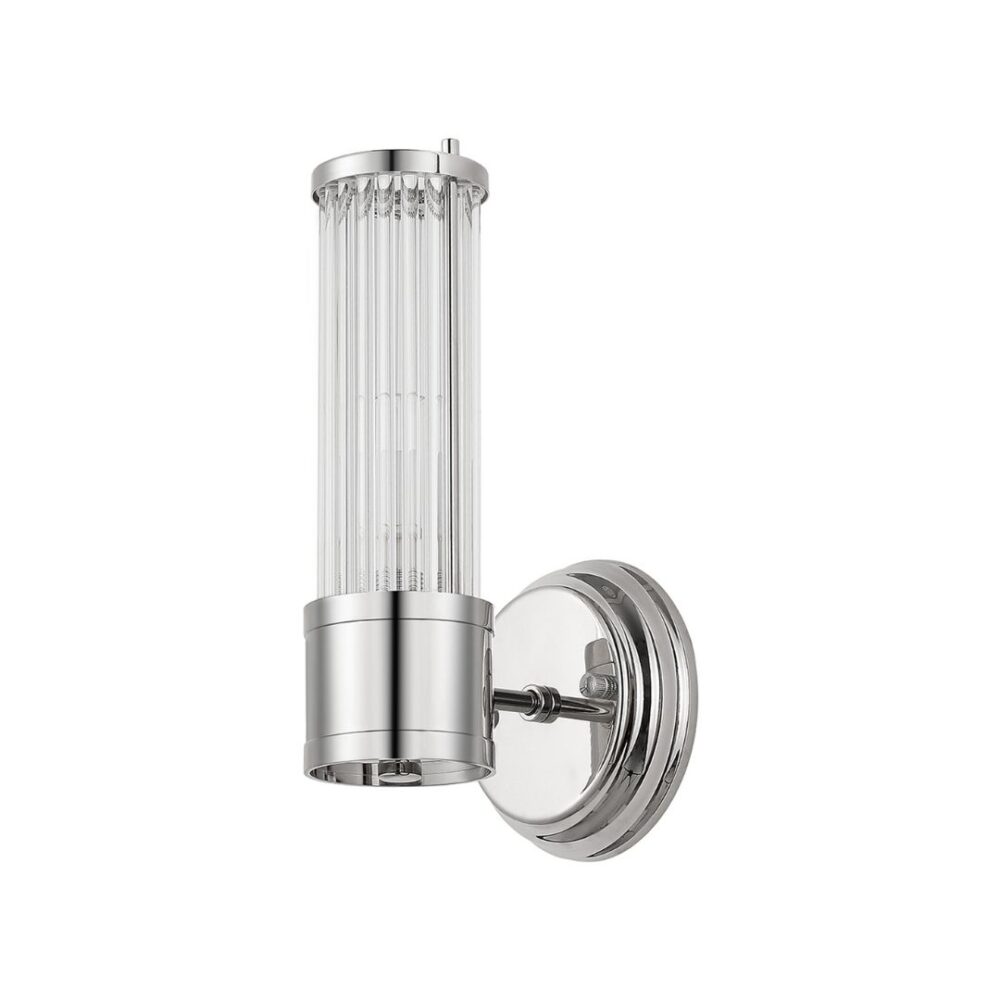 Polished Nickel & Glass Rod Floating Wall Light (IP44) Bathroom