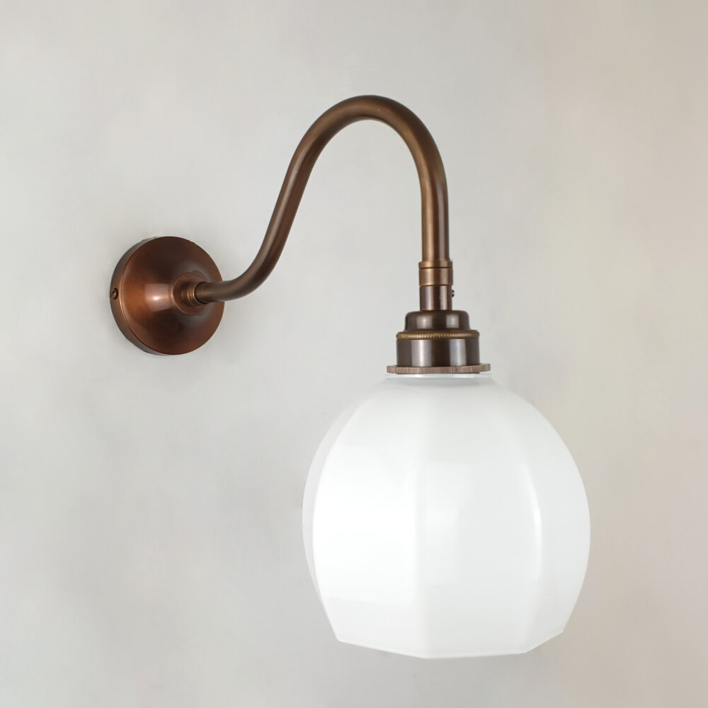 Swan Neck Wall Light with Glass Shade Brochure