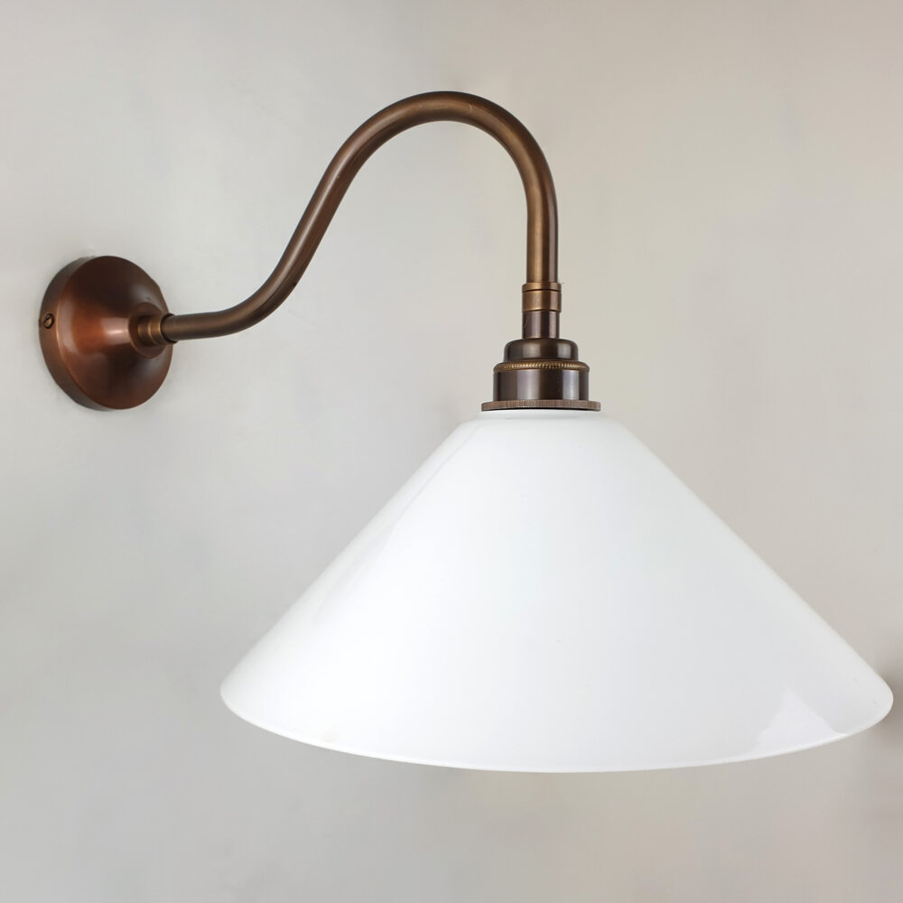 Swan Neck Wall Light with Glass Shade Brochure