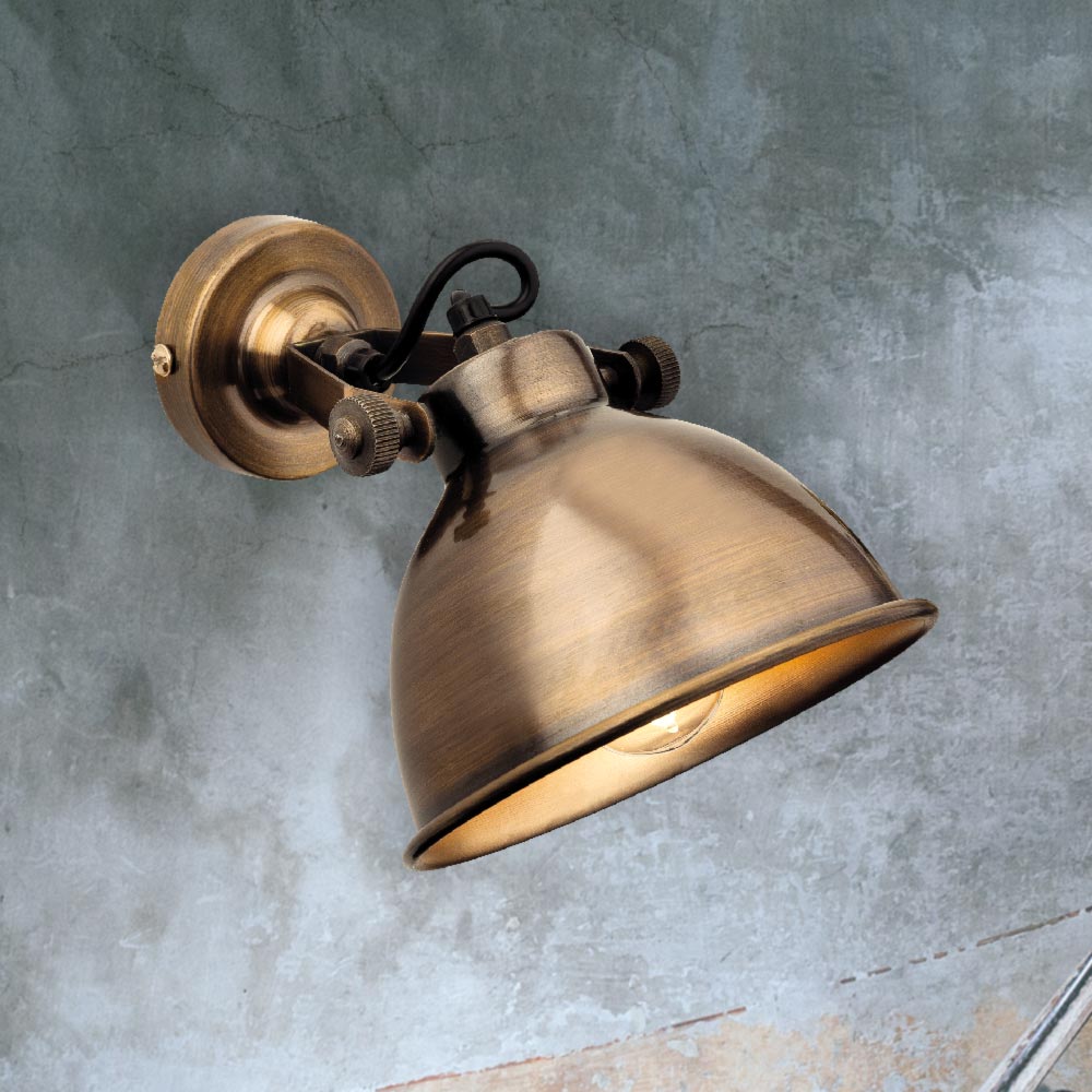 Antique Brass Single Spotlight Cl 38507 E2 Contract Lighting Uk