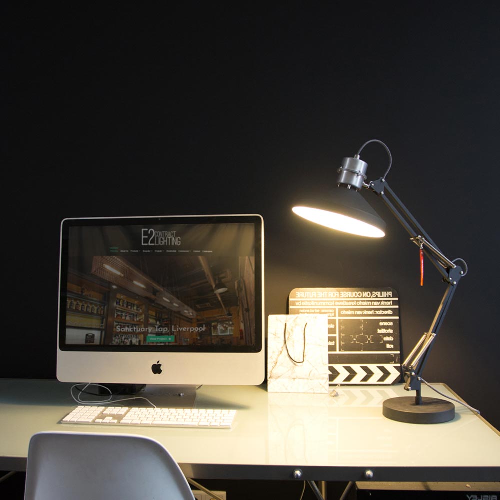 Black Adjustable Desk Lamp Cl 35237 E2 Contract Lighting Uk